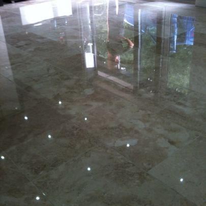 Polished Marble Floor Restoration After